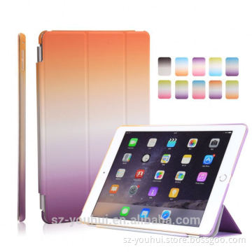 High Quality Rainbow Color Flip 6 Leather Case For Ipad Air 1 2